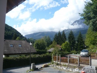 view from balcony towards parking