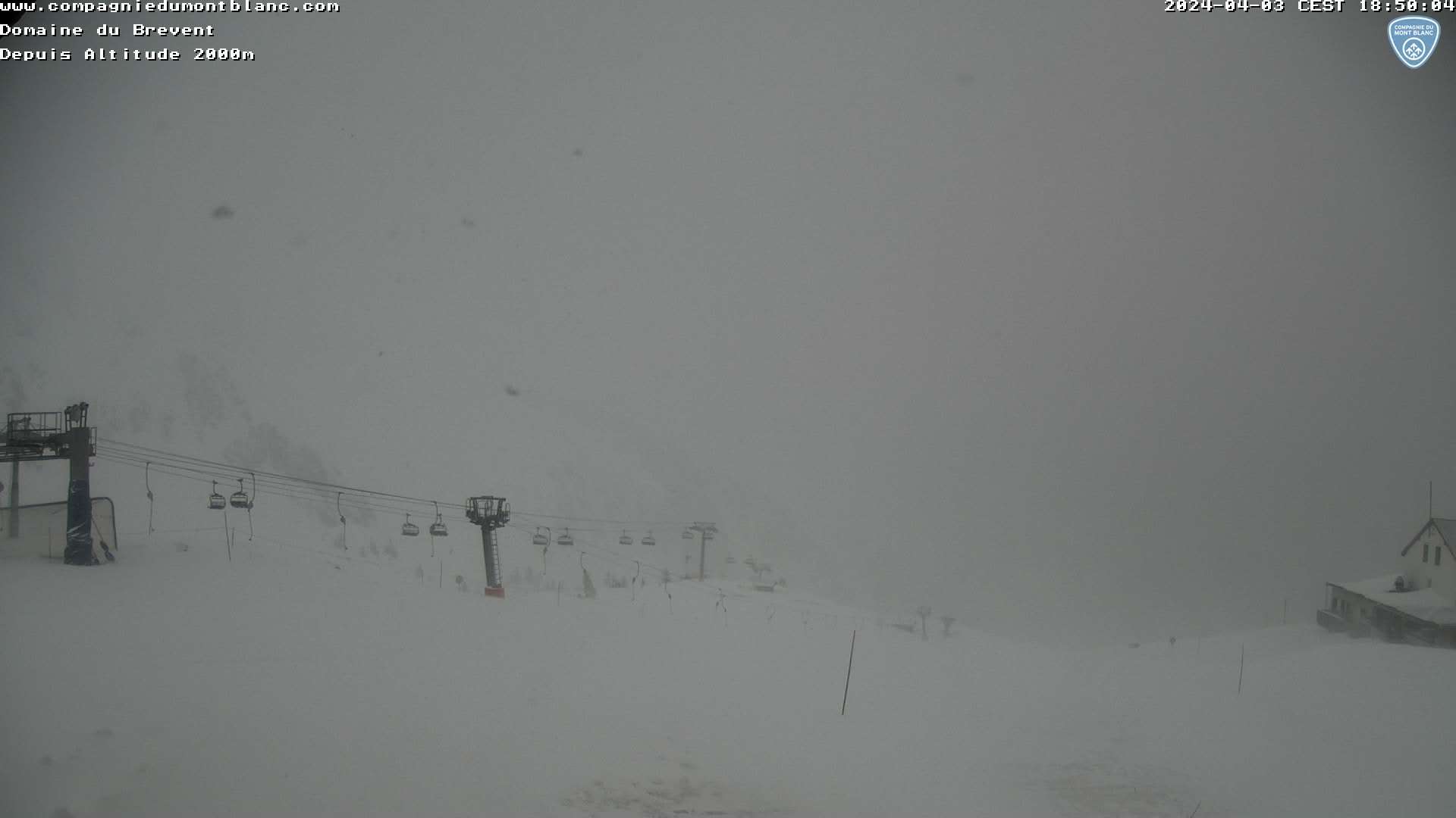 Webcam de l'Arrivée de la Télécabine de Plan Praz - Station de Ski du Brévent à Chamonix